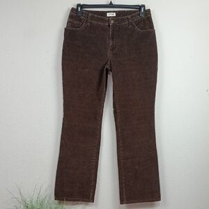 St Jhons Bay Womens Brown Stretch Slimming Bootcut Corduroy Pants sz 12 Normcore